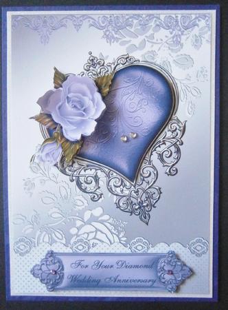 Wedding Anniversary Heart & Roses by Davina Rundle