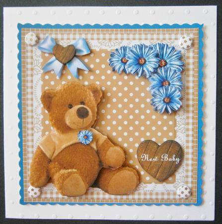 Teddie Bear New Baby Boy by Davina Rundle