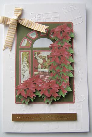 Poinsettia and Santa in the Window Toppers by Davina Rundle