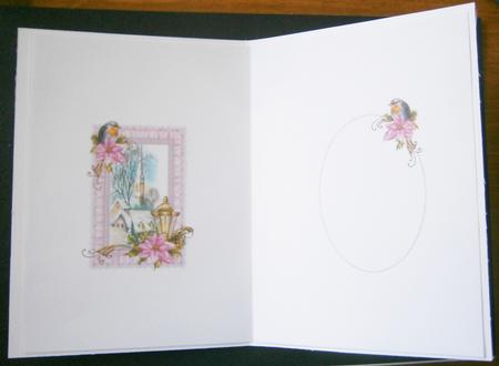 Christmas Church Scene Pink Insert by Davina Rundle