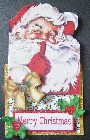 S"hhh! Santa Over the Edge Card by Davina Rundle