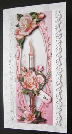 Tall Perfume Bottle - Pink Roses Large Dl by Davina Rundle