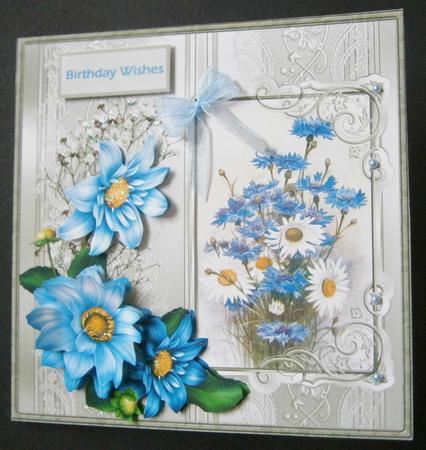 Cornflower Card with Decoupage by Davina Rundle