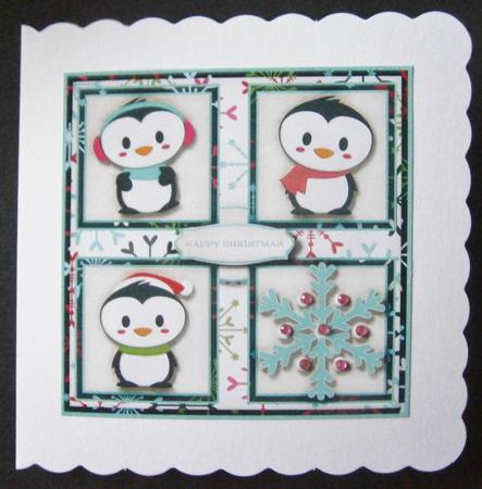 7.5 x 7.5 Card Topper Penguin by Davina Rundle