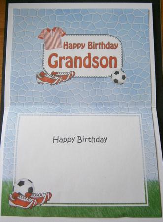 5x7 Birthday Grandson Football Matching Insert by Davina Rundle