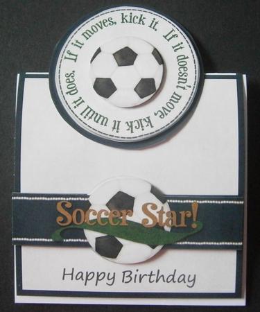 Soccer Star No Hole Over the Edge Card by Davina Rundle