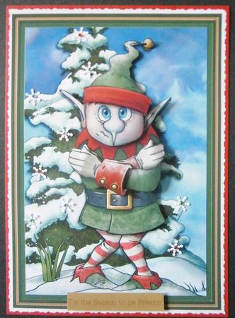 Shivering Elf Step by Step Card Front by Davina Rundle