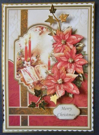 Poinsettia & Candles Christmas Card Topper & Decoupage by Davina Rundle