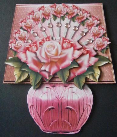 Flowerlamp Pink Roses Fan by Davina Rundle
