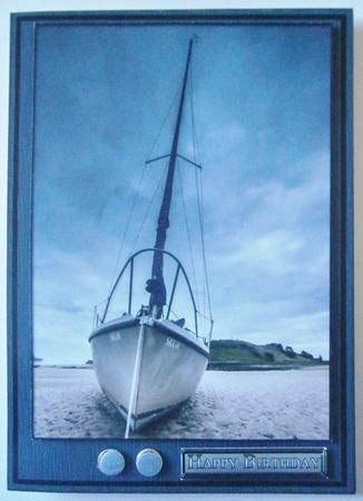 Yacht with Fabulous Sky Quick Card by Davina Rundle