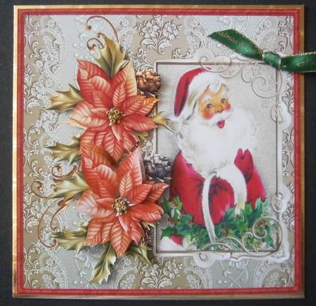 Jolly Santa Card with Decoupage by Davina Rundle
