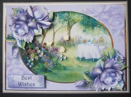 Watercolour Tea in the Garden with Decoupage by Davina Rundle