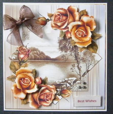 Autumn Fall Card with Decoupage by Davina Rundle
