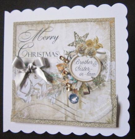 Golden Christmas Brother& Sister-in-law Bottom Swirl Stacker by Davina Rundle