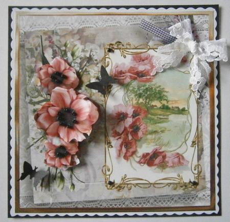 Poppy Scene Card with Decoupage by Davina Rundle