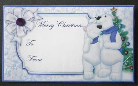 Polar Bear Family Christmas Money Wallet Envelope by Davina Rundle