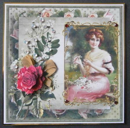 Plucking Daisy Flowers Card with Decoupage by Davina Rundle