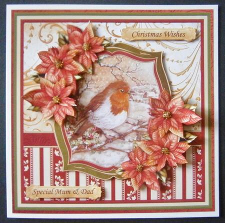 Robin & Poinsettia 8x8 Mini Kit with Decoupage by Davina Rundle