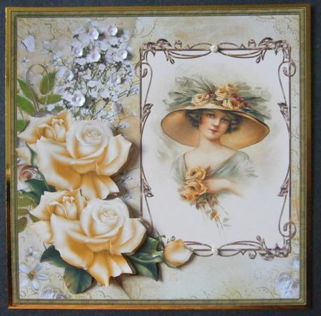 Lady with the Yellow Roses Card and Decoupage by Davina Rundle