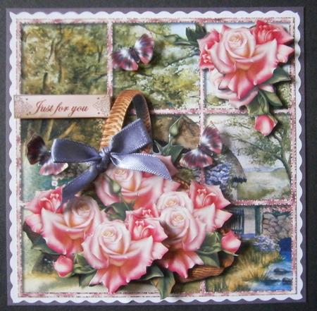 Window Basket & Pink Roses Mini Kit by Davina Rundle