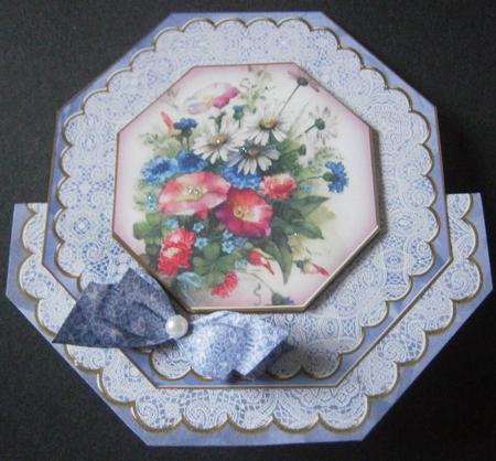 Blue Wildflowers Deco Stand-up Large Card Mini Kit by Davina Rundle