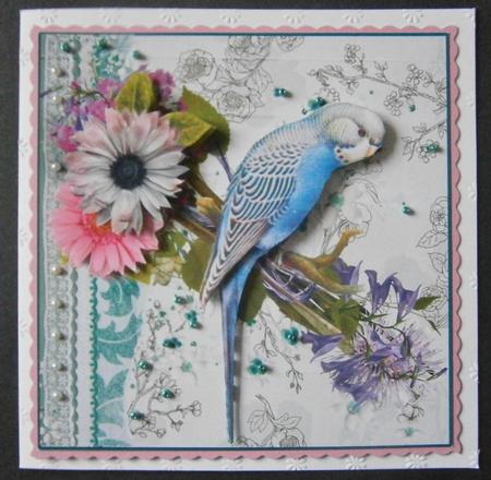 Budie Ble Vintage Bird Topper with Decoupage by Davina Rundle