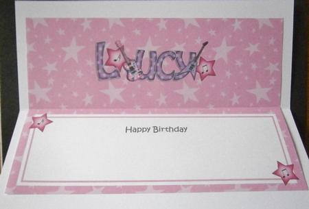 Large Dl Birthday Lucy Guitars Insert by Davina Rundle