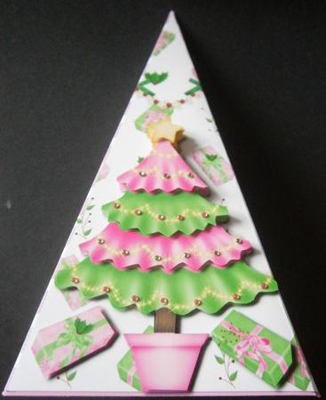 Modern Christmas Tree Triangle Fold Card by Davina Rundle