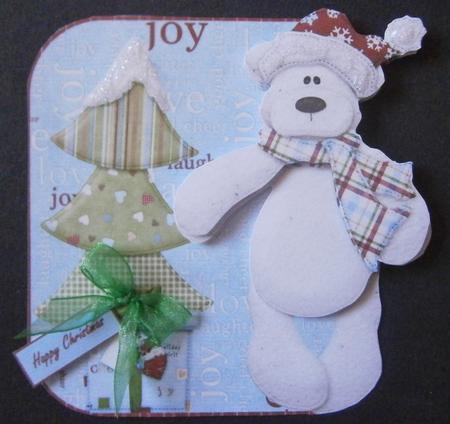 Polar Bear Christmas Over the Edge Card by Davina Rundle