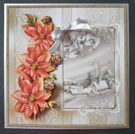 Peaceful Church at Christmas Card with Decoupage by Davina Rundle