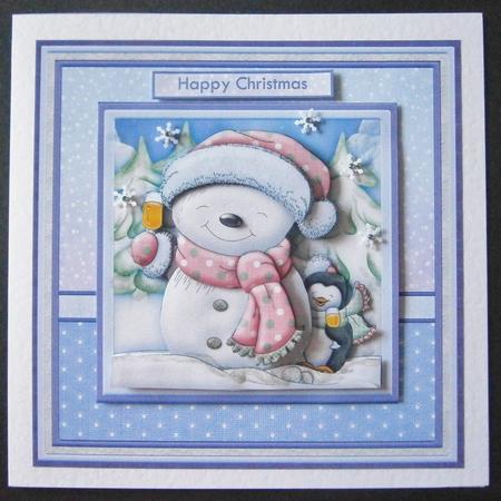 Christmas Cheer Snowman Mini Kit with Decoupage by Davina Rundle