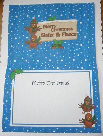 Xmas Sister & Fiance Robins Signpost 5x7 Insert by Davina Rundle