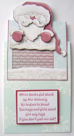 When Santa Got Stuck Up the Chimney Over the Edge Card by Davina Rundle
