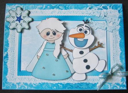 Snow Happy Together Princess and Snowman by Davina Rundle