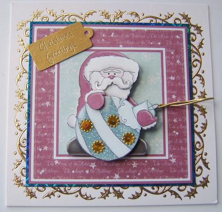 Santa and Bauble Topper and Decoupage by Davina Rundle