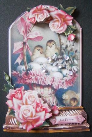 Easter Globe & Pink Roses by Davina Rundle