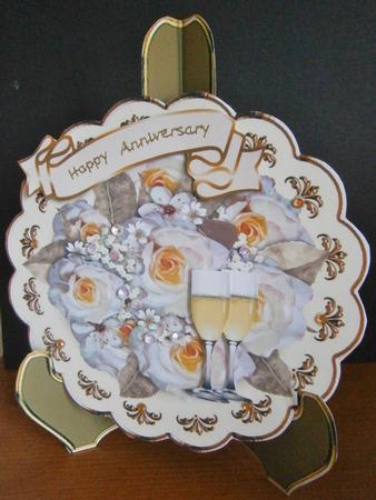 Peach Roses Wedding Bouquet on Plate & Stand by Davina Rundle