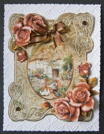 Feeding the Geese Card with Decoupage by Davina Rundle