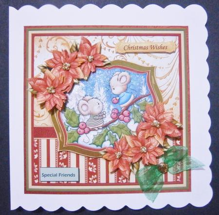Holly Mice 8x8 Christmas Mini Kit & Decoupage by Davina Rundle