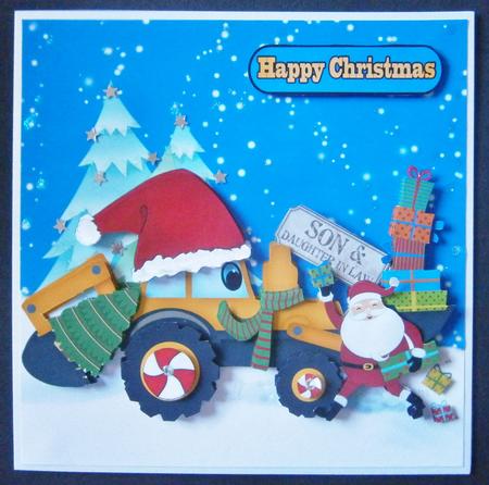 Santa's Little Helper Mini Card Kit with Jcb Digger by Davina Rundle