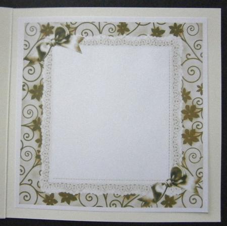 Gold Scroll, Lace and Bows 8x8 Insert by Davina Rundle