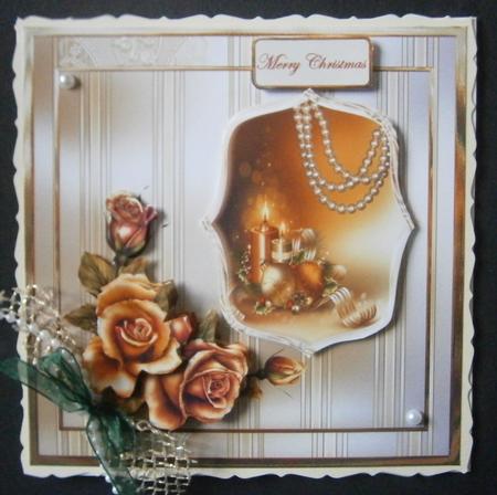 Christmas Candles and Baubles Card and Decoupage by Davina Rundle
