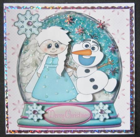 Lovely Princess and Snowman, in a Snowglobe 8x8 by Davina Rundle