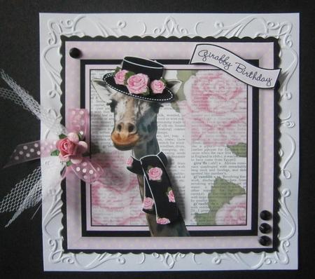 Giraffy Birthday Dictionary Print Topper by Davina Rundle