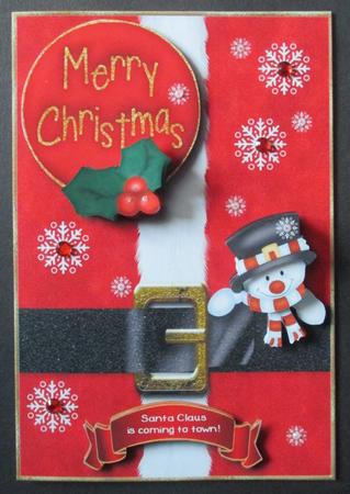 Cheery Snowman Christmas Card Topper by Davina Rundle