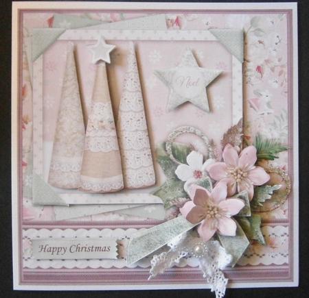 Lace Christmas Trees 8x8 Mini Kit & Decoupage by Davina Rundle