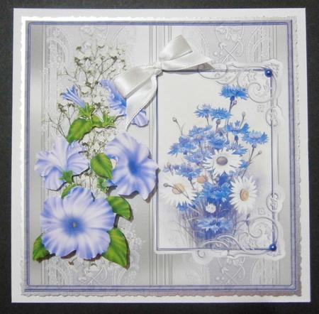 Spring Flowers Card with Decoupage by Davina Rundle