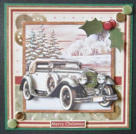 Christmas Classic Car 8x8 Mini Kit & Decoupage by Davina Rundle