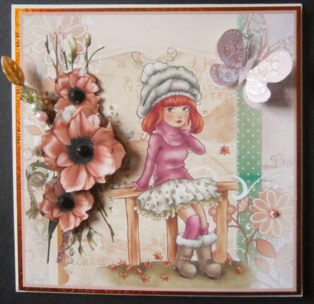 Autumn Time Card with Decoupage by Davina Rundle