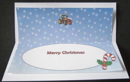 Red Christmas Tractor Without Name Large Dl Insert by Davina Rundle